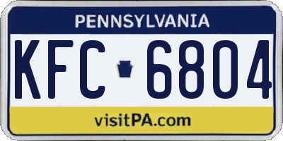PA license plate KFC6804