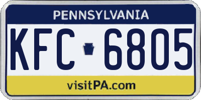 PA license plate KFC6805