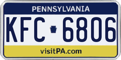 PA license plate KFC6806