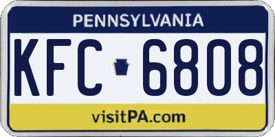 PA license plate KFC6808
