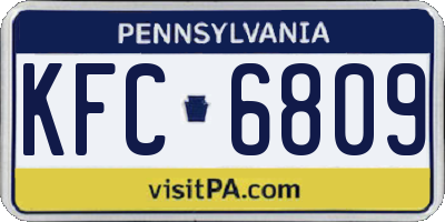 PA license plate KFC6809