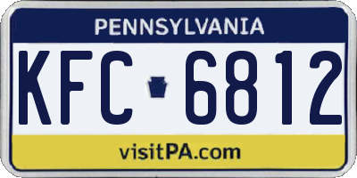 PA license plate KFC6812
