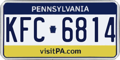 PA license plate KFC6814