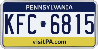 PA license plate KFC6815