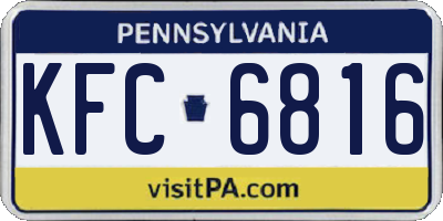 PA license plate KFC6816