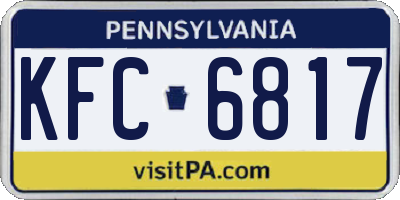 PA license plate KFC6817