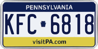 PA license plate KFC6818