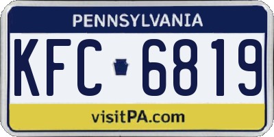 PA license plate KFC6819