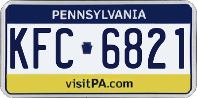 PA license plate KFC6821