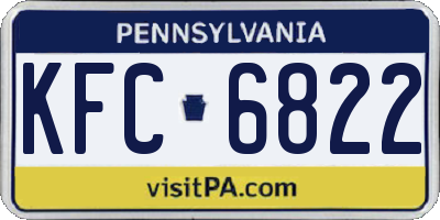PA license plate KFC6822