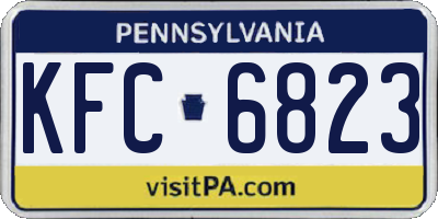PA license plate KFC6823