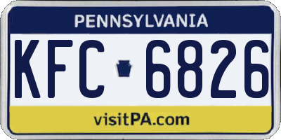 PA license plate KFC6826
