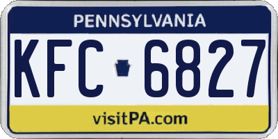 PA license plate KFC6827