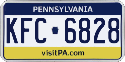 PA license plate KFC6828