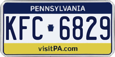 PA license plate KFC6829