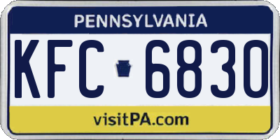 PA license plate KFC6830