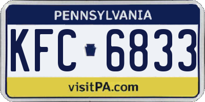PA license plate KFC6833