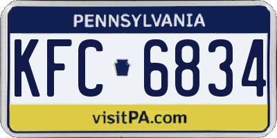 PA license plate KFC6834