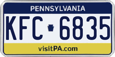 PA license plate KFC6835