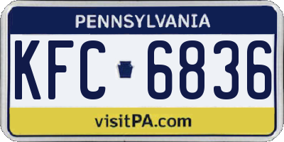 PA license plate KFC6836