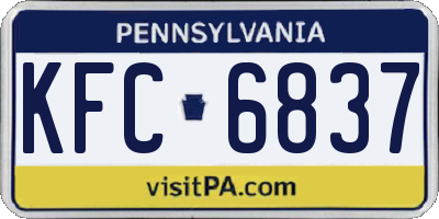 PA license plate KFC6837