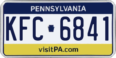 PA license plate KFC6841