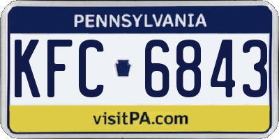 PA license plate KFC6843