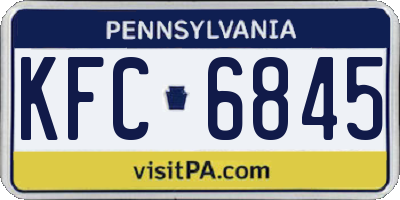 PA license plate KFC6845