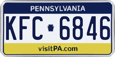 PA license plate KFC6846