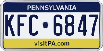 PA license plate KFC6847