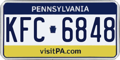 PA license plate KFC6848