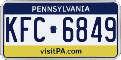 PA license plate KFC6849