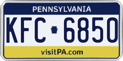 PA license plate KFC6850