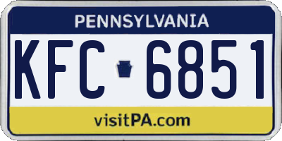 PA license plate KFC6851