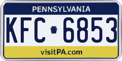 PA license plate KFC6853