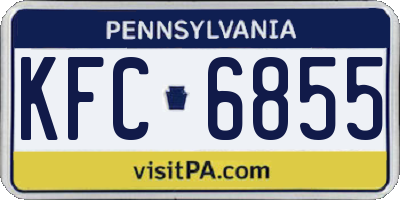 PA license plate KFC6855
