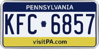 PA license plate KFC6857