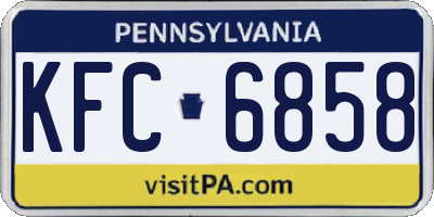 PA license plate KFC6858