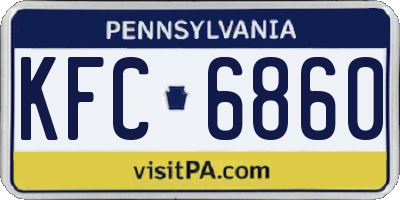 PA license plate KFC6860