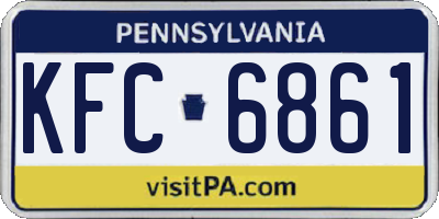 PA license plate KFC6861
