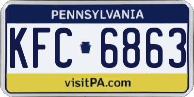 PA license plate KFC6863