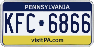 PA license plate KFC6866