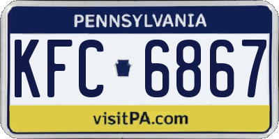 PA license plate KFC6867