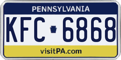 PA license plate KFC6868