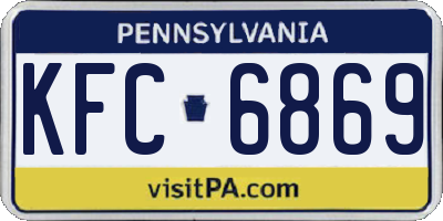 PA license plate KFC6869