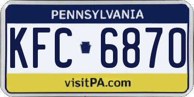 PA license plate KFC6870
