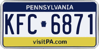 PA license plate KFC6871