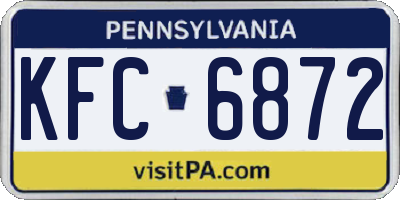 PA license plate KFC6872