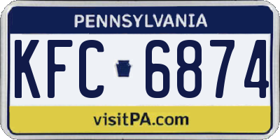 PA license plate KFC6874