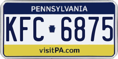 PA license plate KFC6875